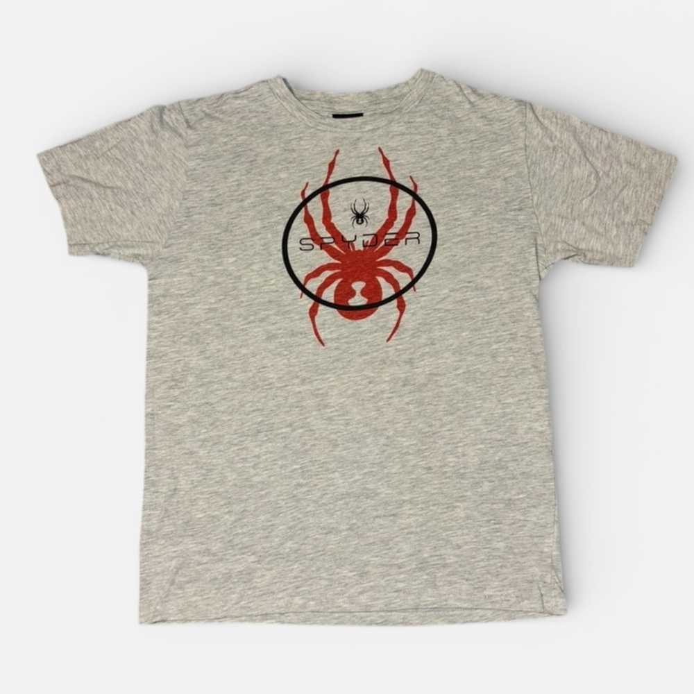 Gray T-Shirt with Red Spyder Graphic
